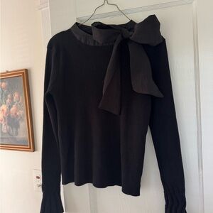 Black Long Sleeve Top with Bow